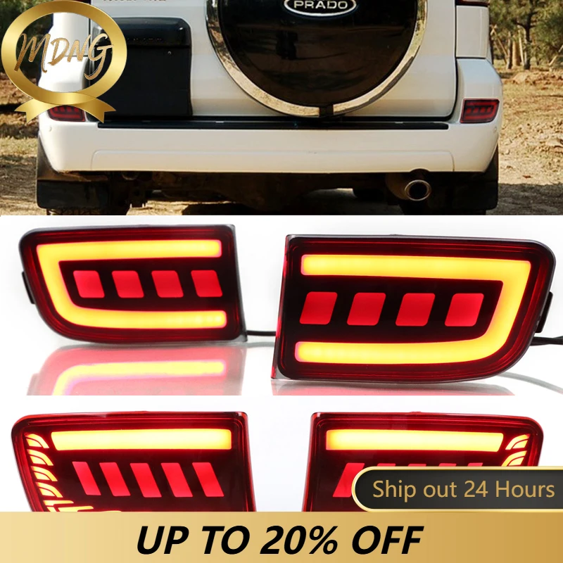 2pcs/set Led Car Rear Bumper Lights Turn Signal Brake Lamps for Toyota 4Runner 2003-2005/Toyota Land Cruiser Prado 120 2002-2009