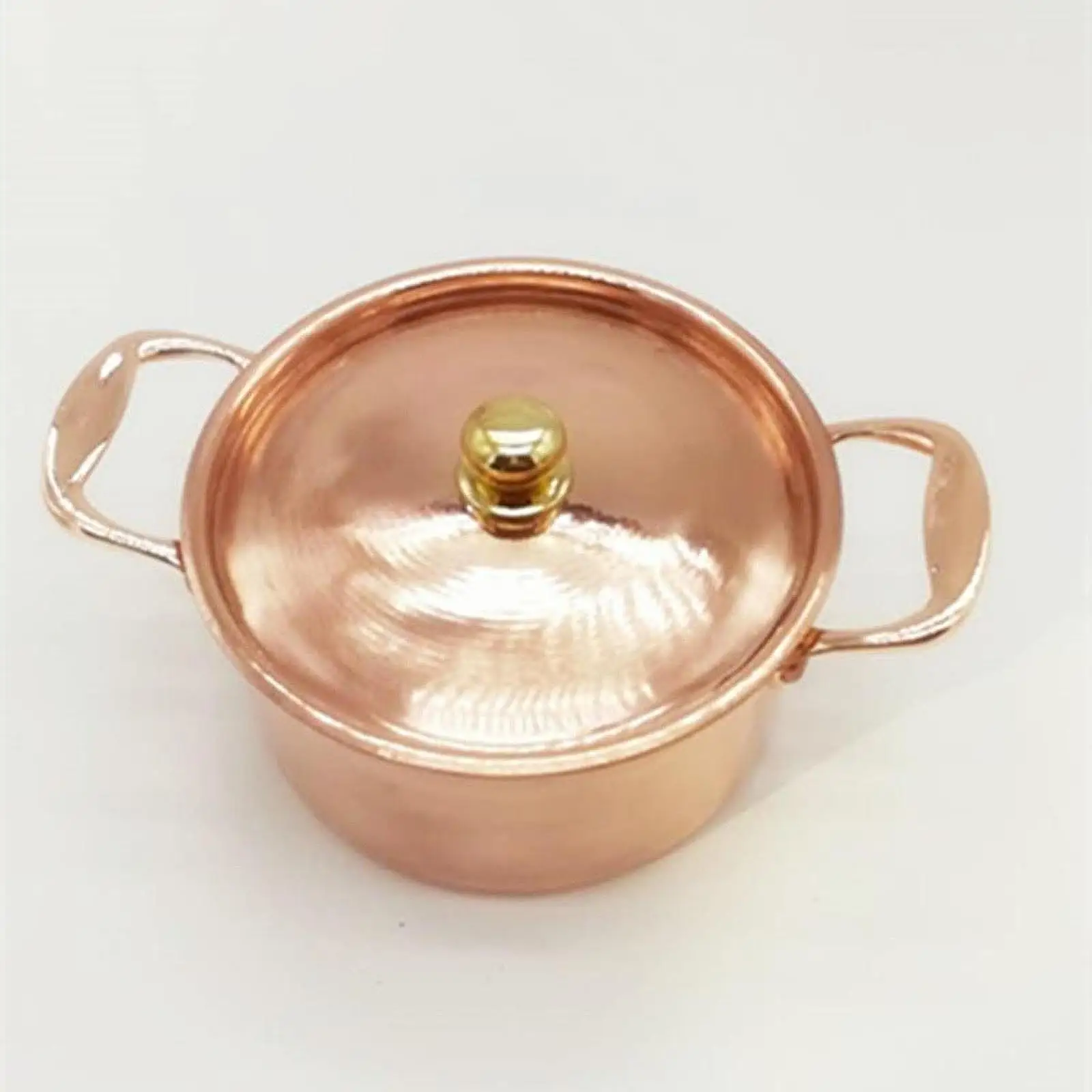 Copper Pot Stew Pan with Lid Double Handle Copper Hot Pot Saucepan Boiling Pot Nonstick Stockpot for Cooking Restaurant Chef