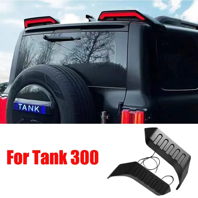 

For GWM Tank 300 Spoiler Segmented Flowing LED Lights ABS Rear Tail Wing High Quality Car Accessories