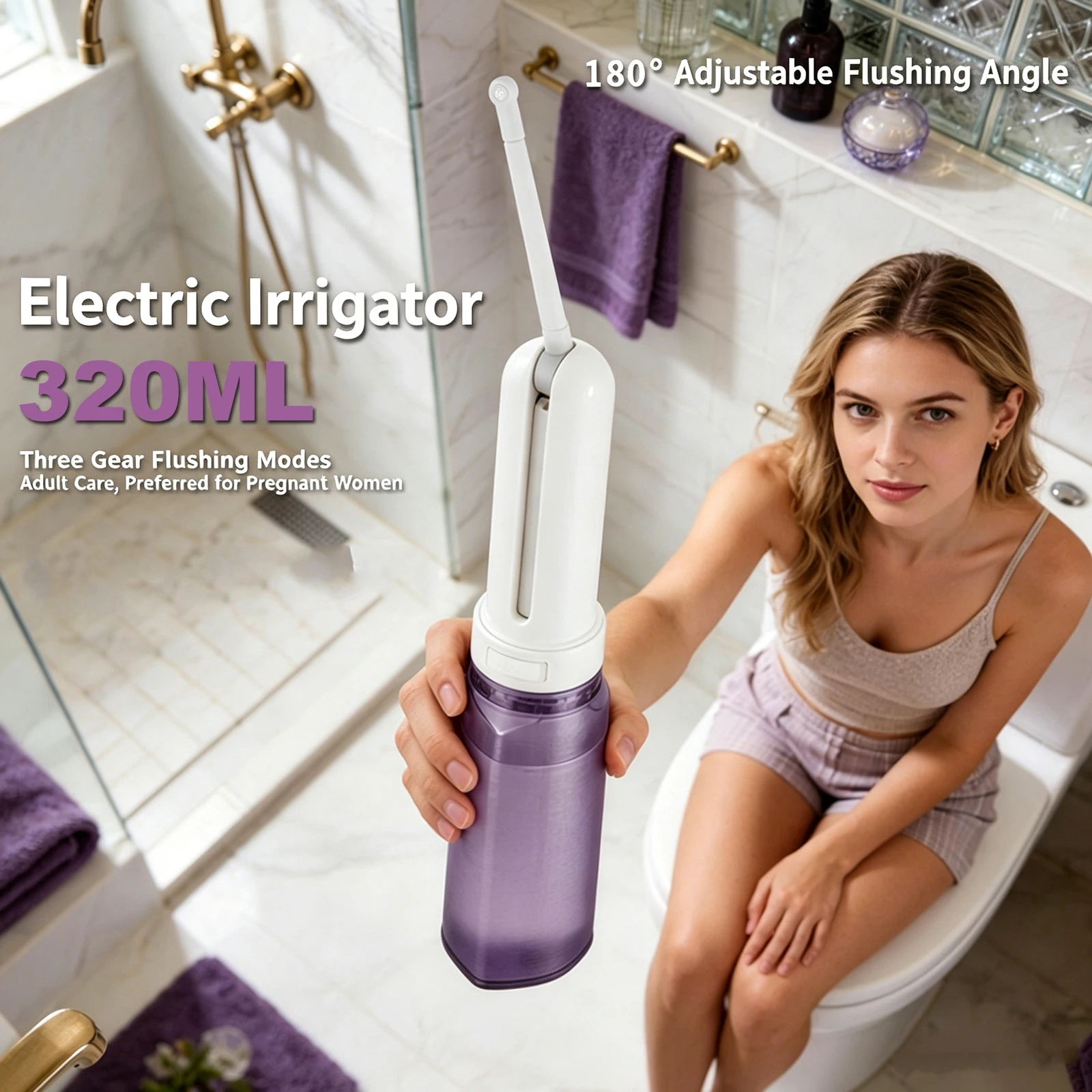 

320ml Portable Bidet Spray Handheld Travel Bidet for Pregnant Women Baby Cleansing Type-C or USB charging 3-Mode Sprayer
