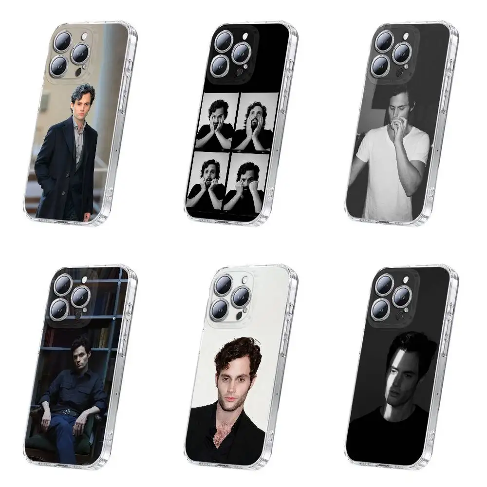 

Actor P-Penn Badgley Phone Case For iPhone 17,16,15,14,13,12,11,Plus,Pro,Max,Plus,E,Air,Mini Transparent