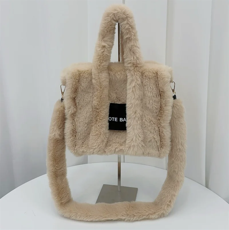 Sac Fourre-tout En Fausse Fourrure Beige – Tendance, Doux Et Spacieux Pour Toutes Vos Sorties