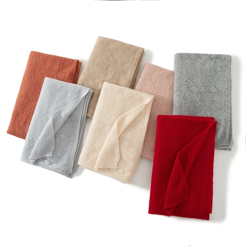 KOIJINSKY New Cashmere 190*70 Women in spring, autumn and winter, soft warm needle knitted scarf