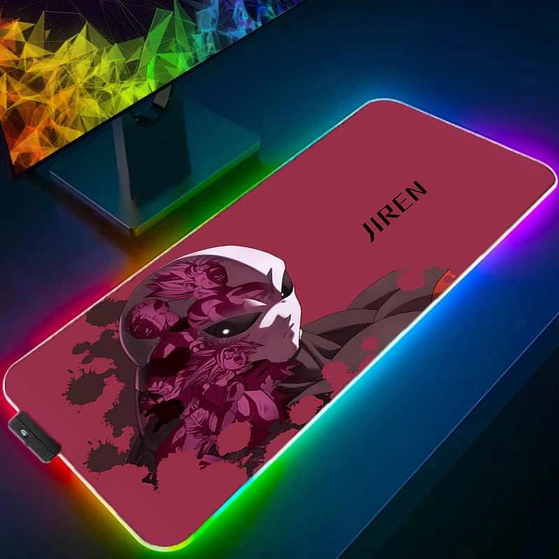 RGB Mouse Pad Dragon Ball Gamers Large Computer Extended Game LED Mousepad Desk Mat Keyboard Rubber Backlight Carpet  Animation