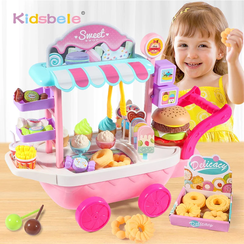 Pretend Play Set para Crianças, Mini Sorvete, Carrinho de Doces, Carrinho de Compras, Carro Educacional, Caminhão, Jogo Cerebral, Casa