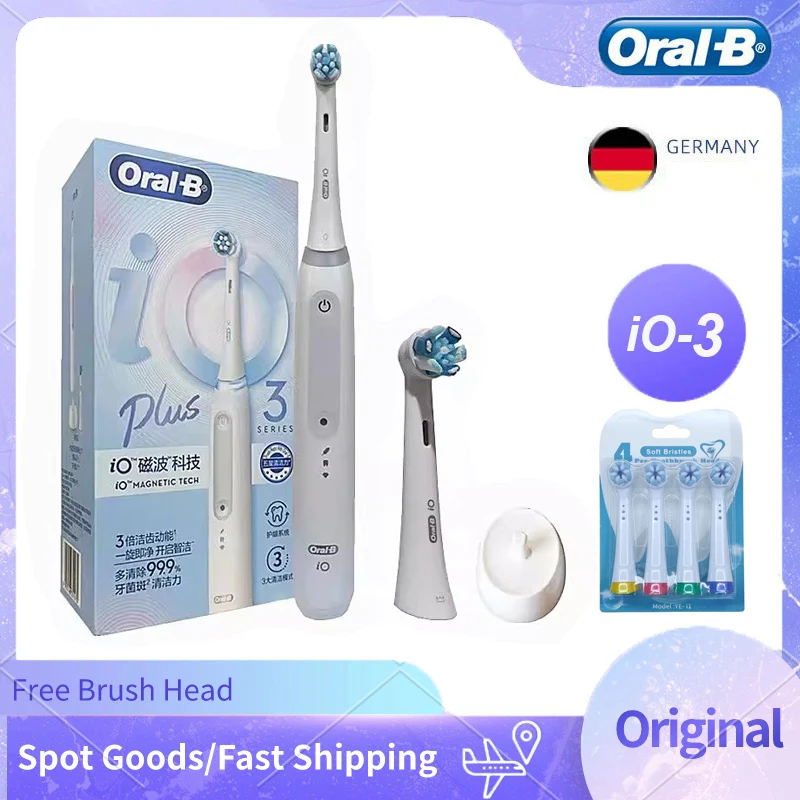 Oral B iO 3 Series Plus Edition Electric Toothbrush 3 Cleaning Modes for Dental Care Replacement Toothbrush Heads Teeth Brush