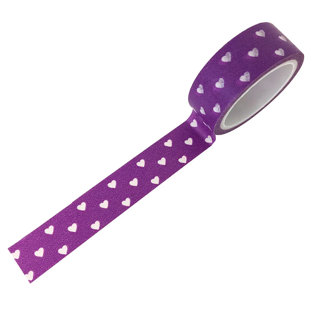 

2 шт. декоративные наклейки-сердечки, фиолетовая бумажная лента для дневников, блокнотов, календарей, DIY, маскирующая лента васи, товары для рукоделия, скрапбукинг