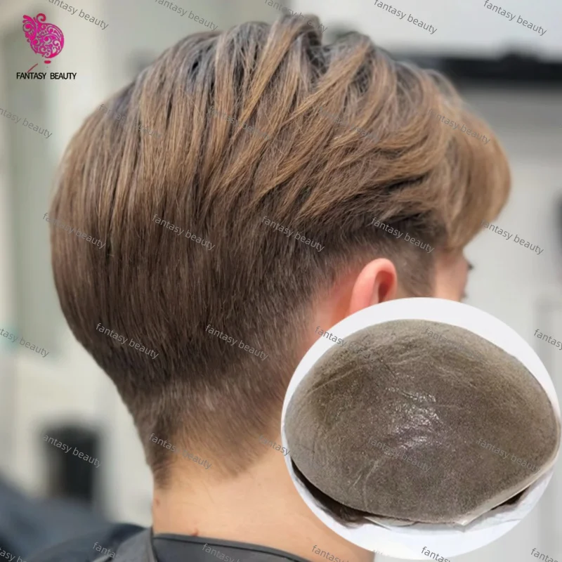 

Темно-коричневый, черный мужской парик из 100% человеческих волос, лысая мужская парик, невидимая, плотность волос 90%, толщина 0,03 мм, полиуретан, полиоснова, мужской парик