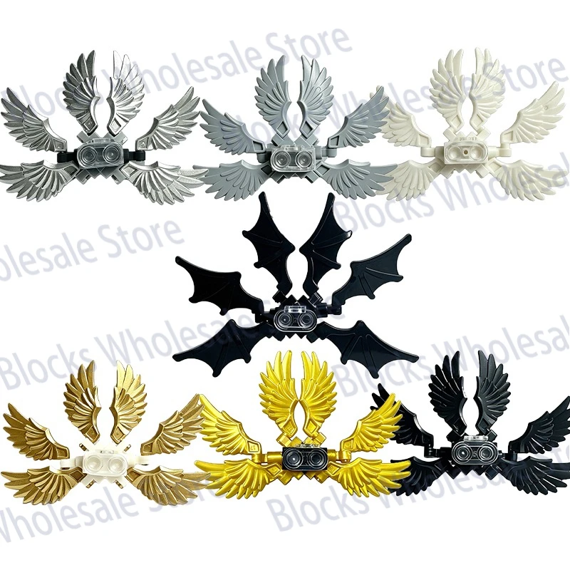 MOC Figure Accessories Building Blocks Six-winged Feather Wing Angel Evil Dragon Fairy Wearing Flying Part DIY Assemble Toys W13