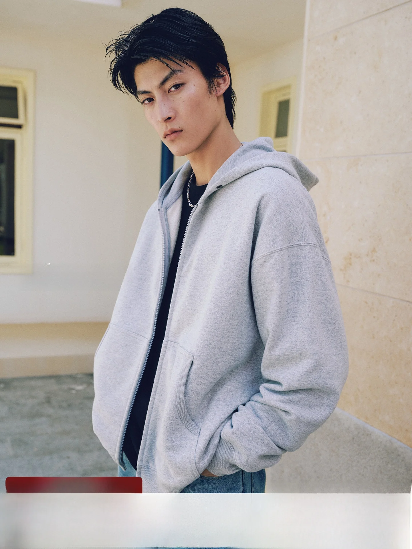 

Мужской повседневный теплый осенний кардиган-толстовка Resti Boxy из широкого хлопка на молнии с капюшоном