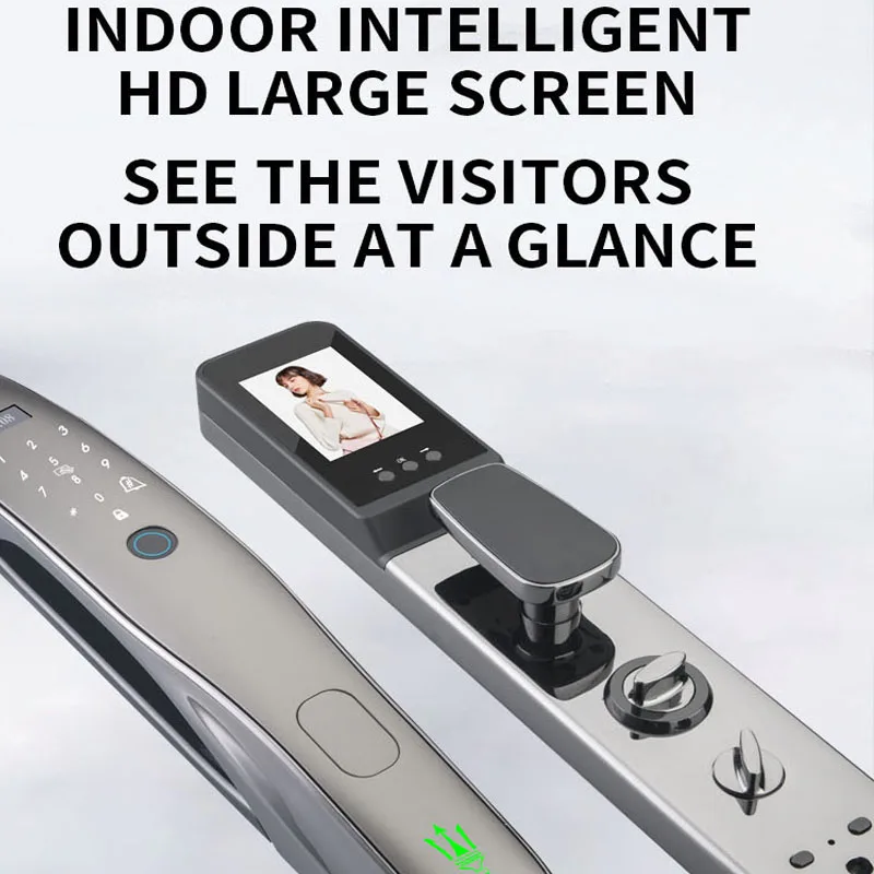 Imagem -05 - Impermeável Face Recognition Fechadura Eletrônica Tuya Wi-fi Facial Smart Door Lock Câmera de Senha 3d Casa