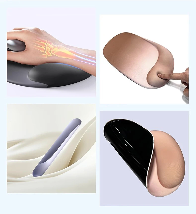 Ergonomic Mouse Pad with Gel Wrist Support Premium Lycra Fabric Non-Slip for Office Gaming Desk Accessories