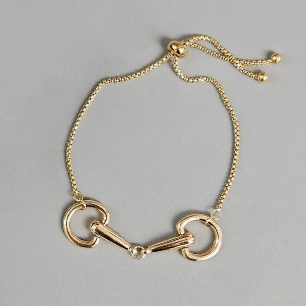 

10Pcs Equestrian Gift Women Horse Snaffle Bit Charm Cyclone Adjustable Chain Link Jewelry