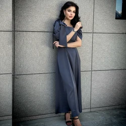 Vestido Midi plisado con lazo para mujer, traje de cuello cuadrado recto, a medida, ideal para ocasiones