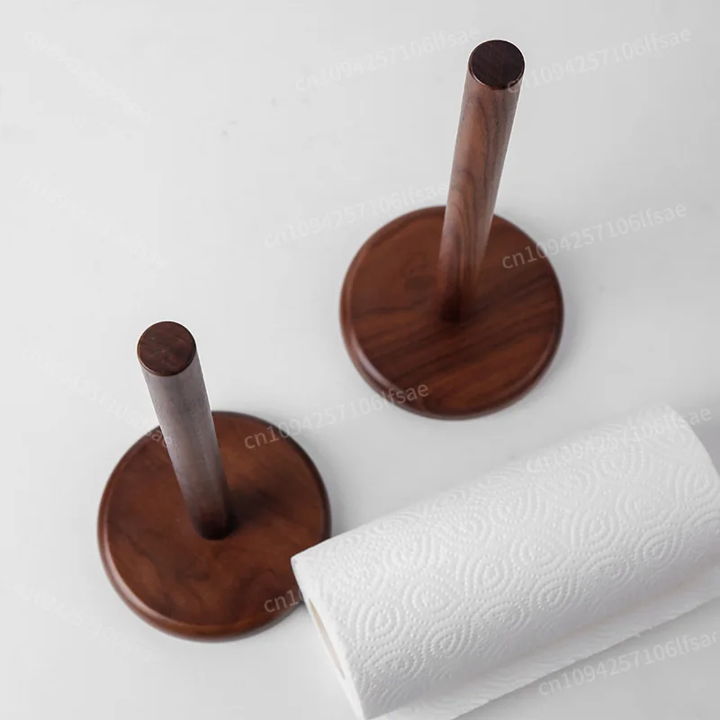 HeMe Black walnut simple solid wood kitchen dining table tissue rack roll paper rack kitchen tissue storage rack