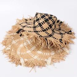 Sun hats for women Summer Large eaves hand woven straw hat ladies Tourism vacation sun shading beach hat sombrero para mujer