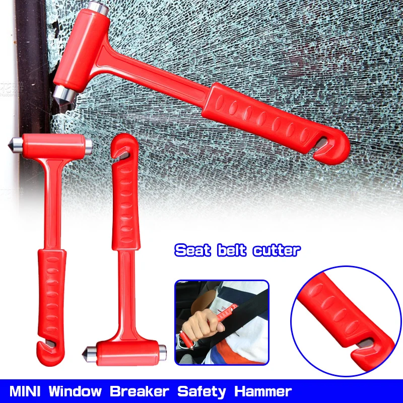 Portable Car Window Breaker Safety Hammer Mini Emergency Glass Broken Window Escape with Seat Belt Cutter Scraper Emergency Tool
