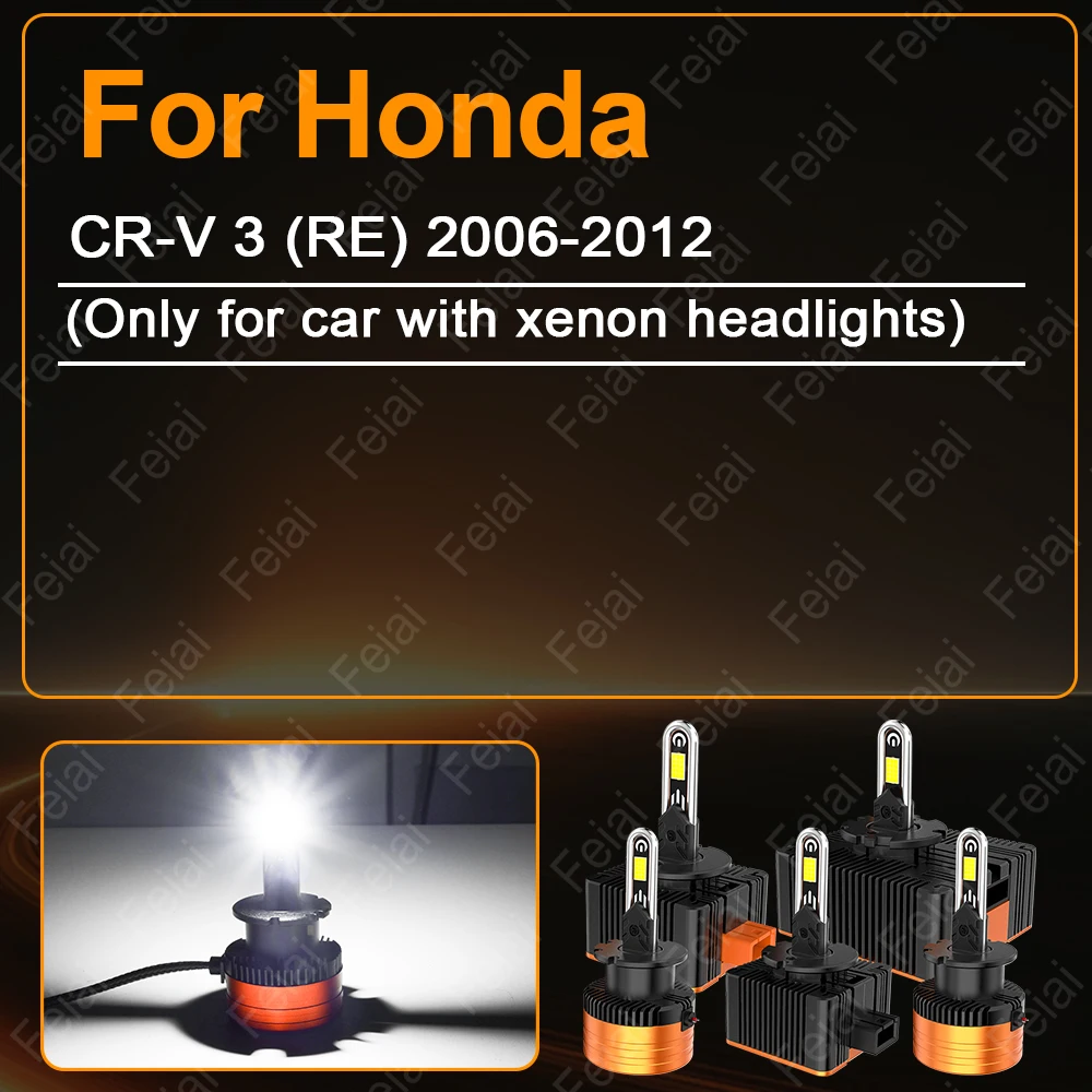 Low Beam Headlight LED Lights Bulb For Honda CR-V MK3 CRV 3 Accessories CRV 3rd Gen Headlights 2006 2007 2008 2009 2010 20112012