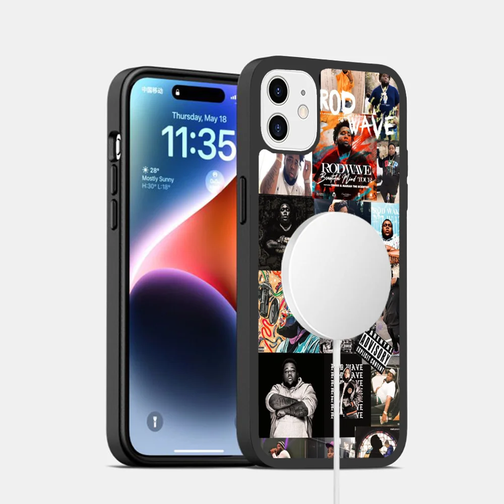 Rod Wave Rapper Cool Man Phone Case Magnetic Case For IPhone 16 14 13 12 11 15 Pro Max Plus For Magsafe Wireless Charge Cover