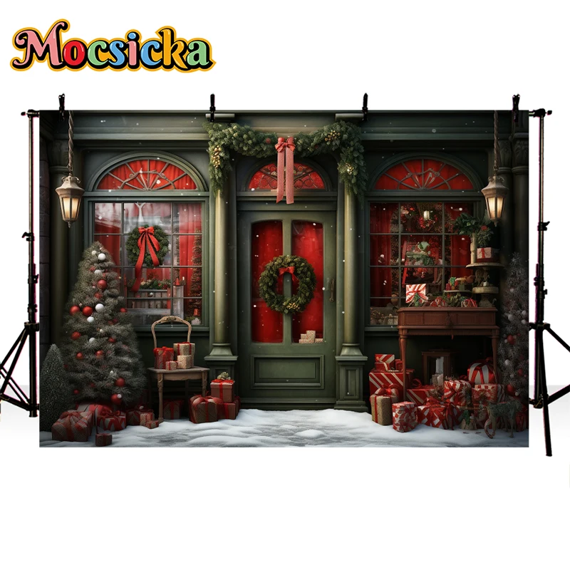 大人と子供のためのmocsickaおもちゃ店,クリスマスの背景,ケーキのスマッシュ,冬,家族,パーティーのアクセサリー,雪片,キャンディーショップの背景