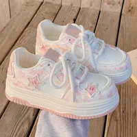 2026 Spring New Platform Sneakers for Women Fashion Casual Pink Shoes Female Lace Designer Chunky Sneakers Shoes Woman - Image 2