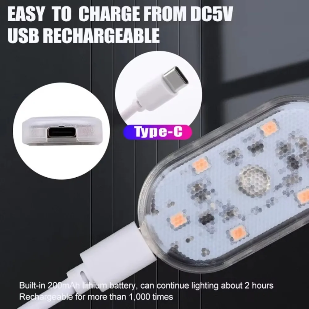 New USB Rechargeable Atmosphere Lamp LED Magnet Cabinet Light RGB Interior Ambient Light Car