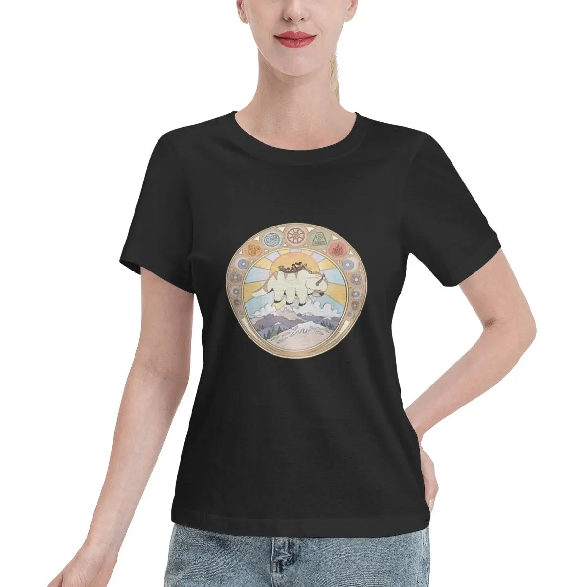 All Body Type Team Avatar And Elements Design Women's T-shirt Layering Top Office Casual Top