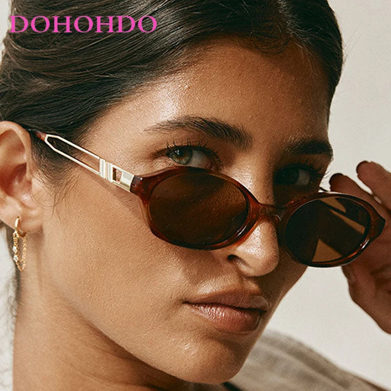 

2025 Fashion Small Frame Oval Women Sunglasses New Luxury Designer Metal Men Sunglass Outdoor Travel Shade Ladies Eyewear UV400