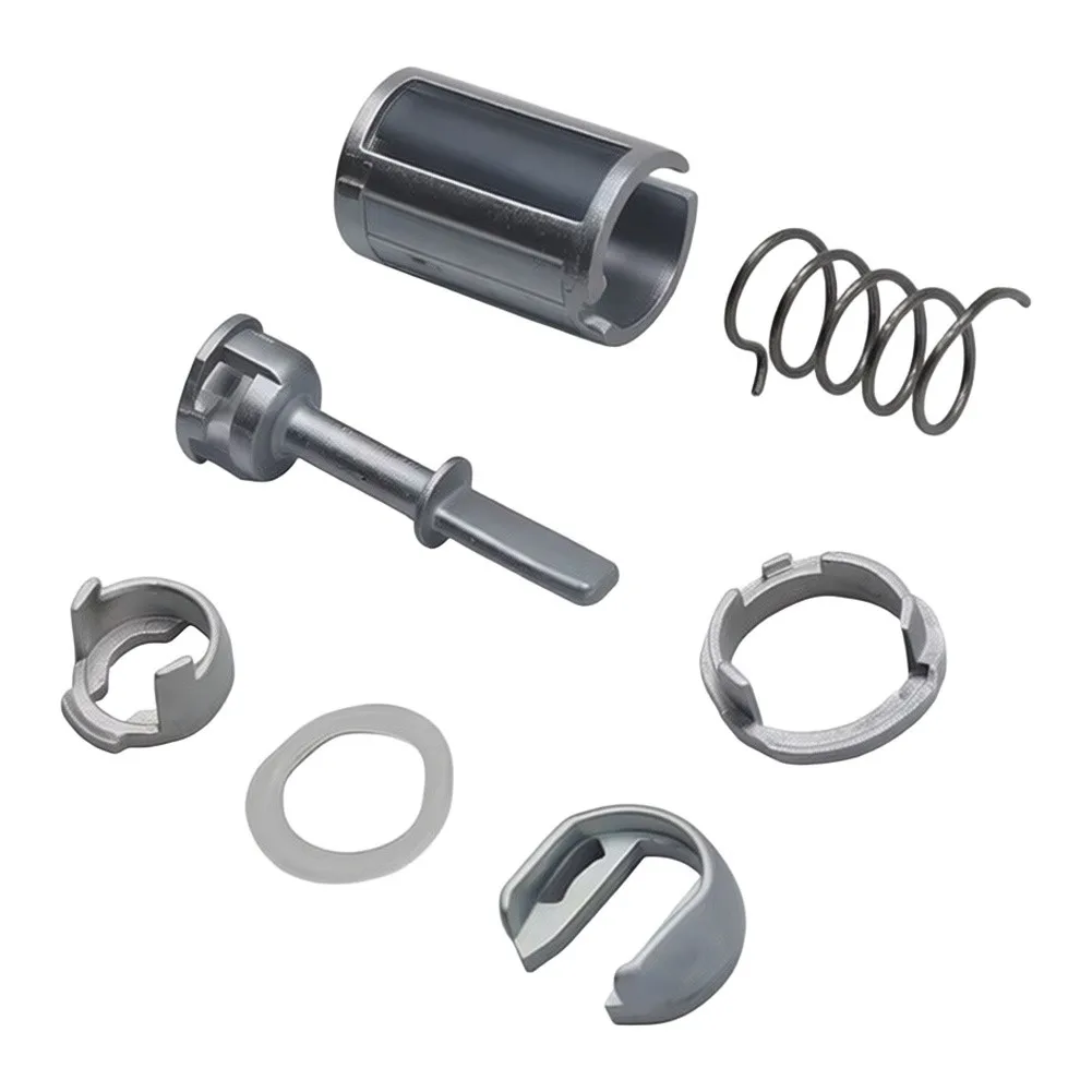 Ignition for lock Parts Door for lock Cylinder Kit Silver Finish Components 7-piece Complete Set Smooth Locking Function