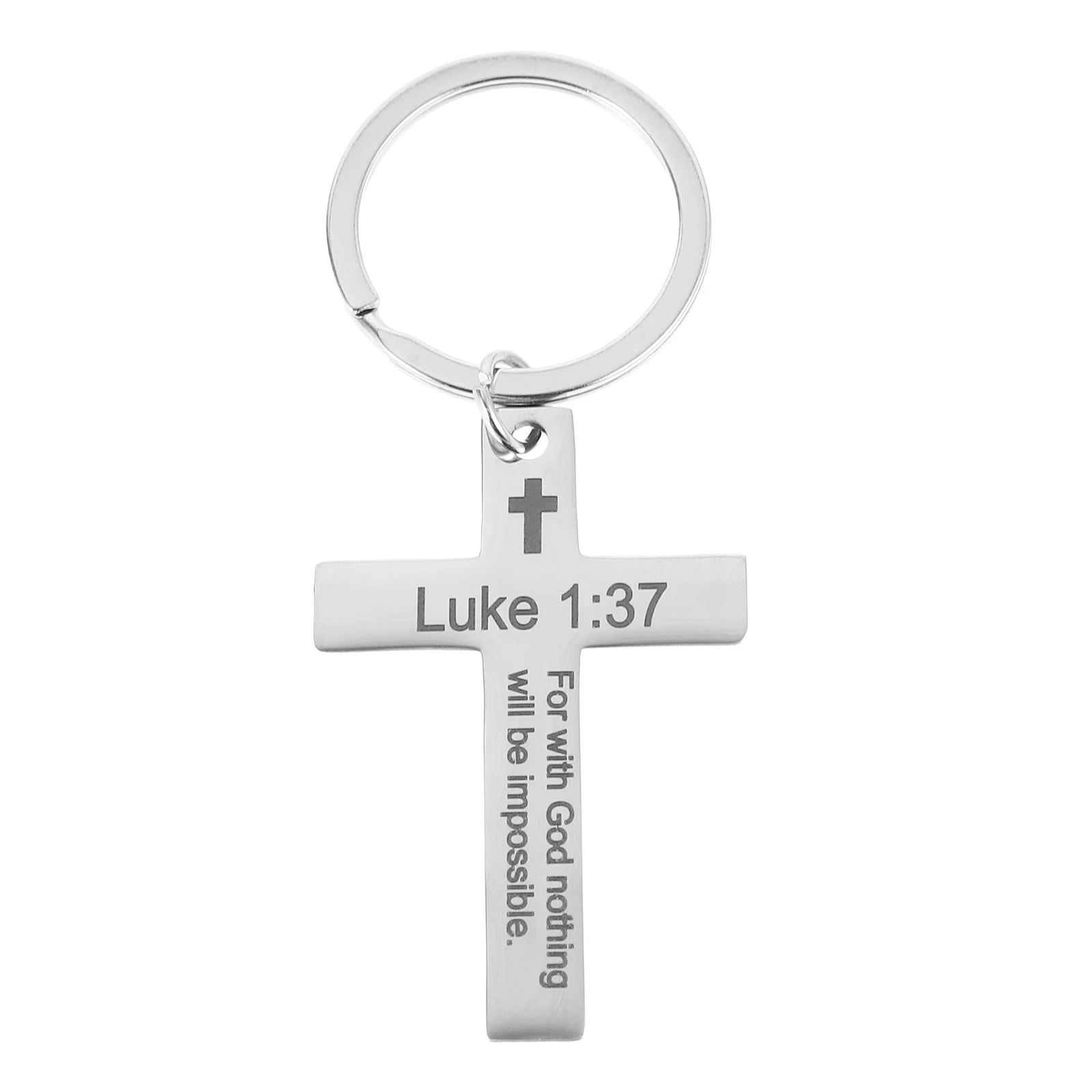 

Stainless Steel Cross Keychain Friendship Pendant for Women Men Kids Car Keys Bag Decoration Christian Gift Shiny