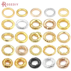 Matte Gold Color Brass Round Circle Closed Rings High Quality Jewelry Making Supplies Necklace Earrings Accessories for Women