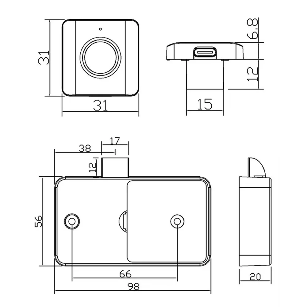 Fingerprint sem fio Door Lock Knob, Digital Door Lock, Keyless Entry, Home Security remoto