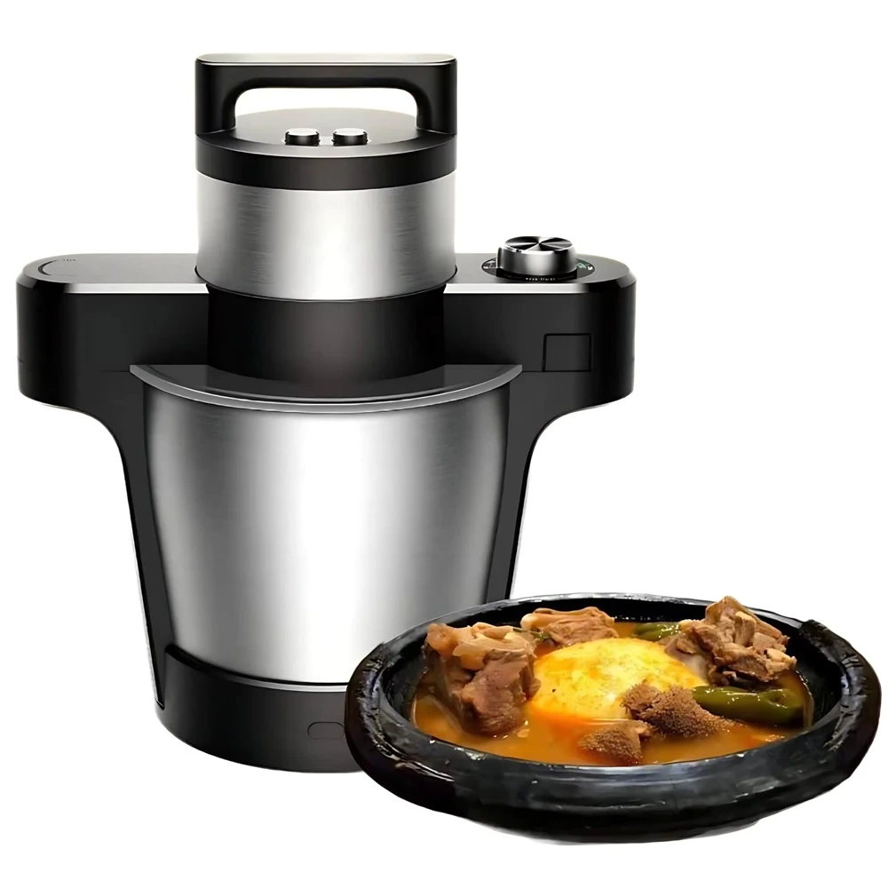Multipurpose portable blender for grinding meat, cooking food, cooking in a hot pan, and making bird's nest