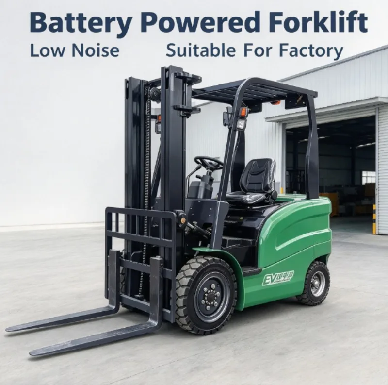 New 4 Wheel Lithium Battery Electric Forklift Wide View Overhead Guard Full Safety Protection For Warehouse Operators