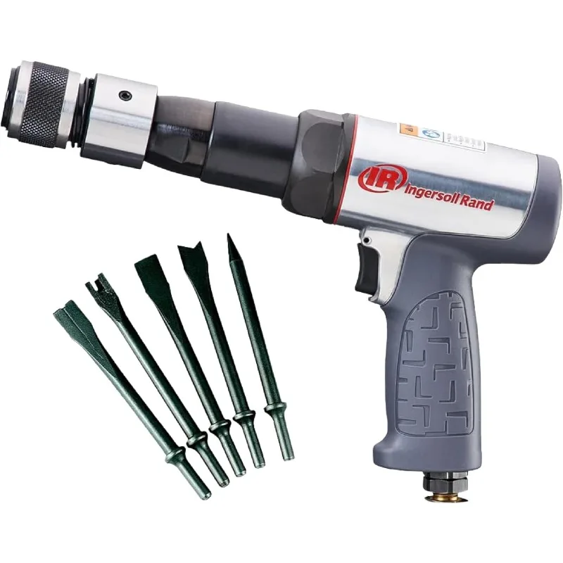 119MAXK Vibration Reduced Long Air Hammer 5-Piece Chisel Set, 2530 BPM, 3-1/2" Stroke, Round Shank