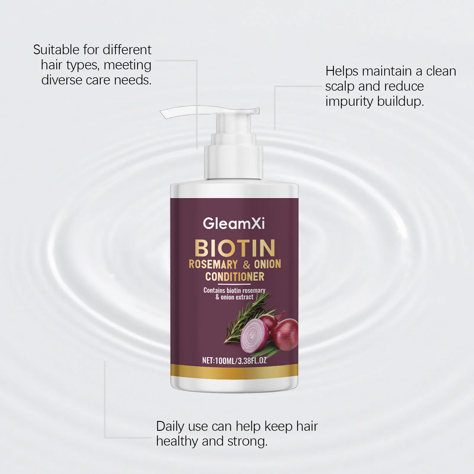 Rosemary Onion Hair Care Kit - Gentle Cleanse Scalp, Hydrate Smooth Hair, Boost Volume for Daily Care