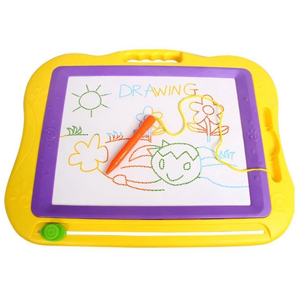 Tablero de dibujo magnético de gran tamaño, zonas coloridas, borrador fácil, almohadilla para garabatear para niños, herramienta de arte para bocetos, tablero de dibujo de regalo educativo