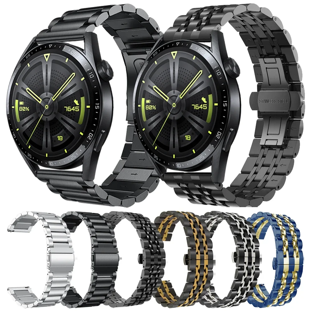 Metal Stainless Steel Strap For HUAWEI WATCH GT 3/GT 4 46mm GT Runner / GT 2 GT2 Pro Band Watchband Bracelet 22mm Wristband