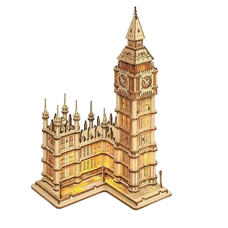 Robotime Big Ben 3D Puzzle Wooden Model Kits Building Construction Crafts Kits Best Birthday Gifts  for Adult