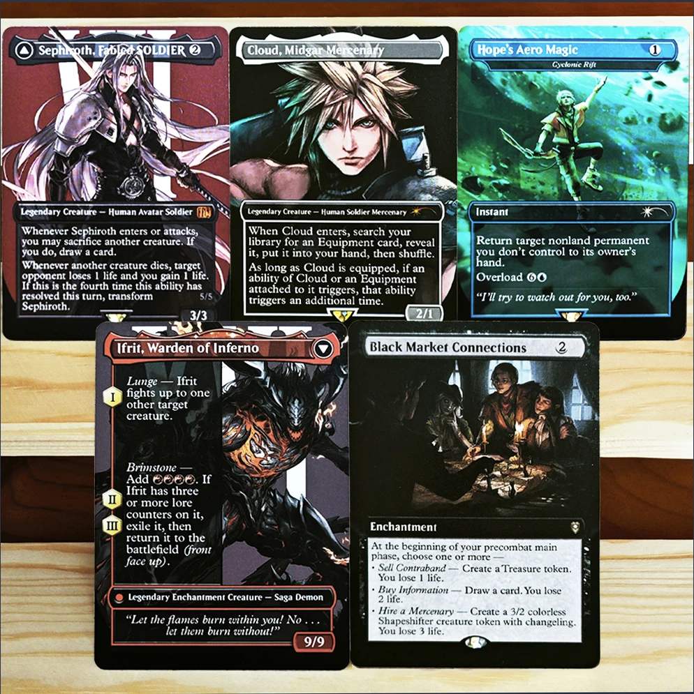 Hope's Aero Magic/Cloud, Midgar Mercenary/Ifrit, Warden of Inferno-TCG Rare Exclusive Collection Game Cards Gather
