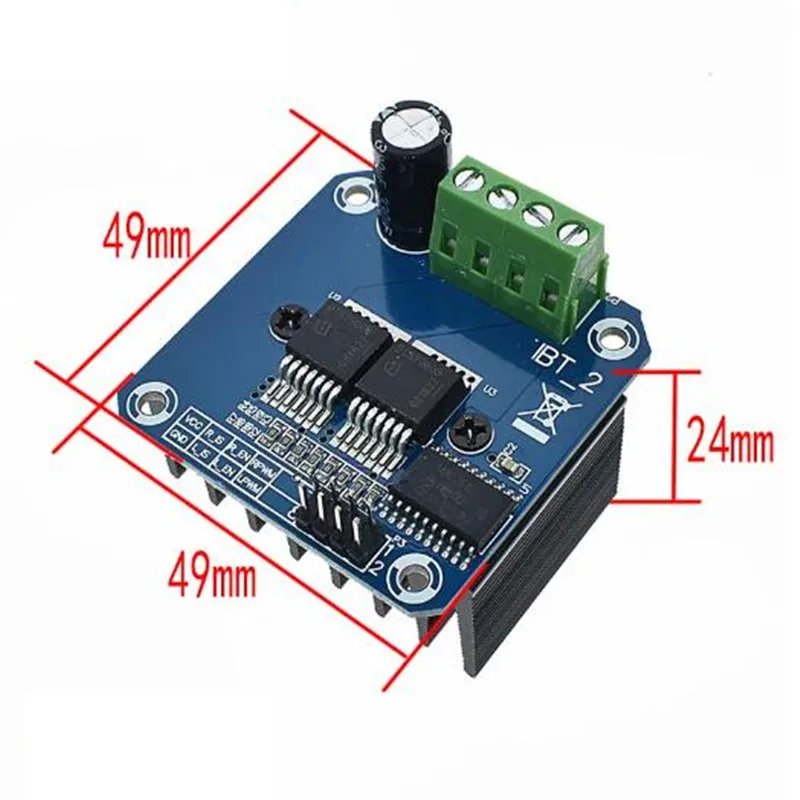 1 pz doppio BTS7960 DC 43A modulo Driver motore passo-passo modulo PWM H-Bridge per Smart Car