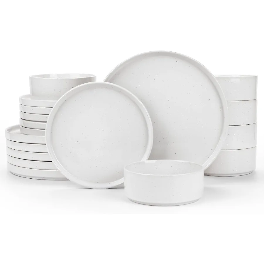 

Наборы тарелок и мисок Nebula, набор столовой посуды из 18 предметов, набор посуды на 6 белых