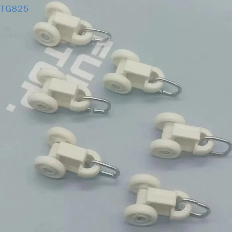 【A】50Pcs Electric Curtain Rails Runners Hooks Thickened Curtain Track Curtain Rail Hook General Pulley Smart Curtain Accessories