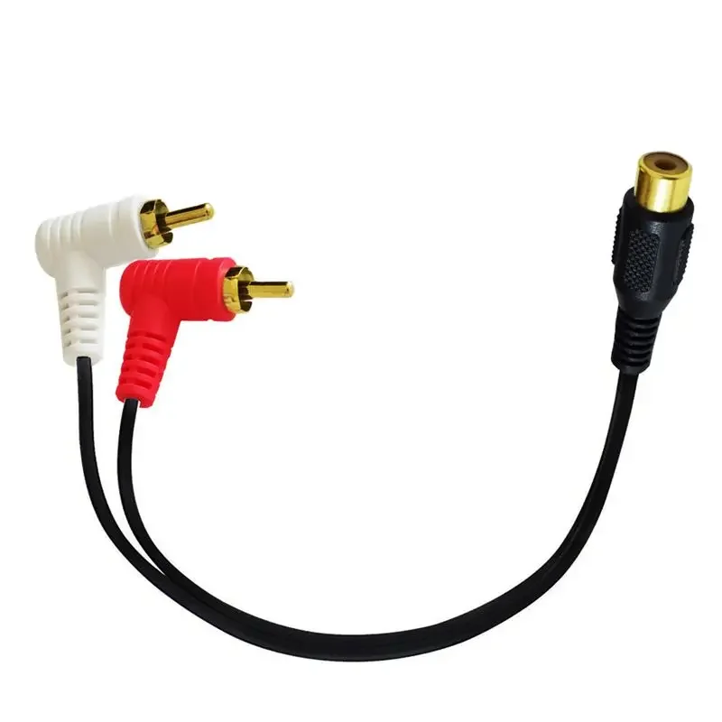 1/2 Bend Single Lotus To Double Lotus Single RCA To Double RCA Audio Coaxial 1/2 Speaker Power Amplifier Cable