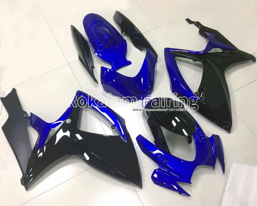 For Suzuki GSX-R600 GSX-R750 K8 2008 2009 2010 GSXR600 GSXR750 08 09 10 Black Blue Motorbike Fairing (Injection molding)