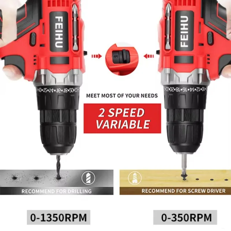 Novo portátil durável furadeira sem fio com bateria combo kit de ferramentas elétricas sem fio brocas 108 pçs conjunto de ferramentas furadeira sem fio