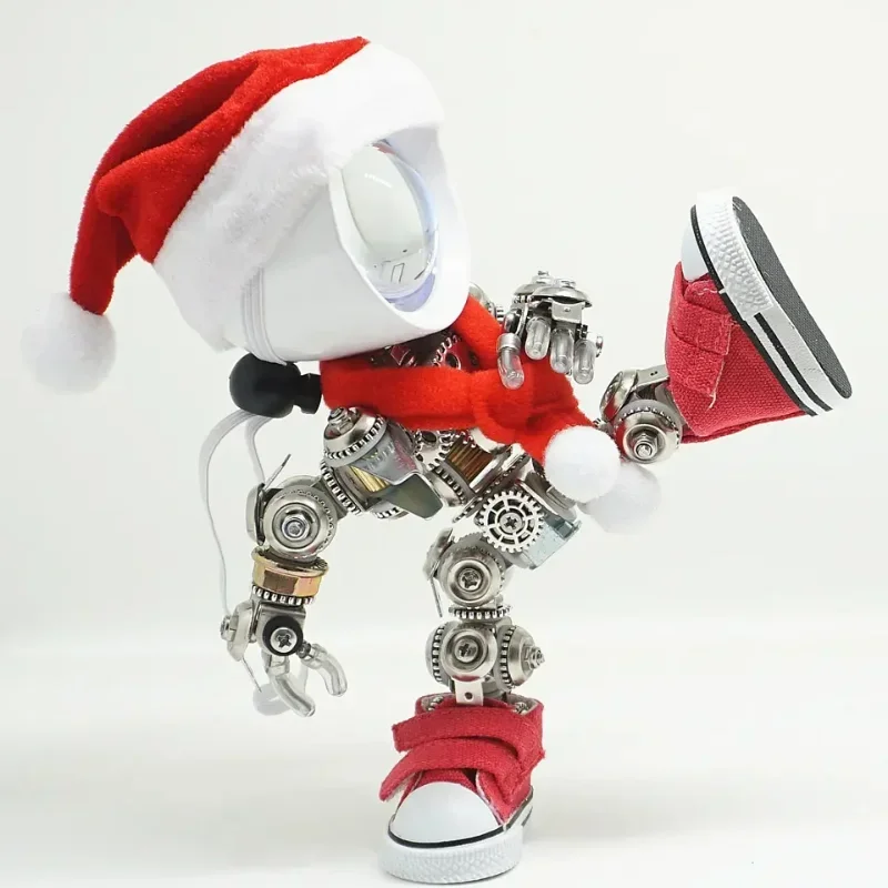 Kit de construcción de modelo de Metal de Papá Noel mecánico 3D DIY para niños, padre, Navidad con montaje de luz, juguete de regalo