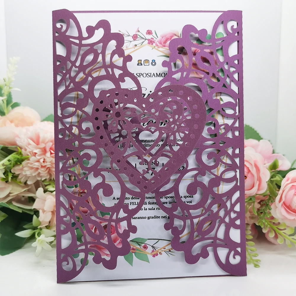 

10pcs love Wedding Invitations Cards Greeting cards Envelopes Birthday Mariage Baptism Bar Mitzvah Party Decoration Supplies