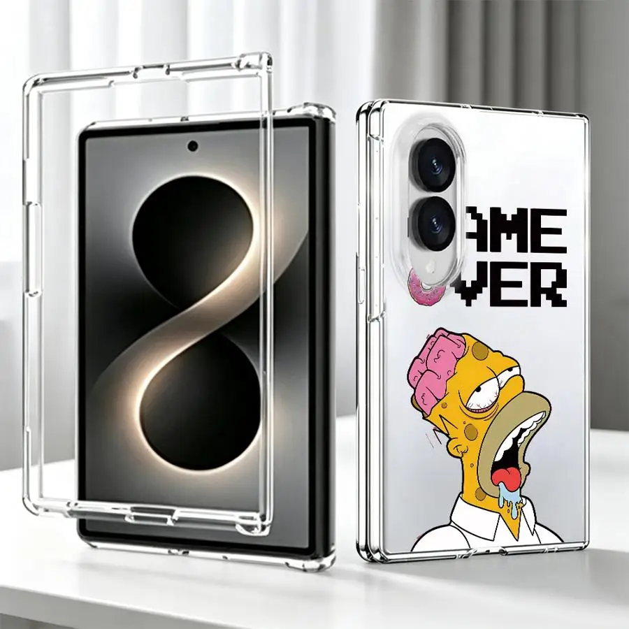 Cute The S-Simpson Phone Funda Case for Samsung Galaxy Z Fold 8 PC Hard Luxury ZFold8 ZFold 8