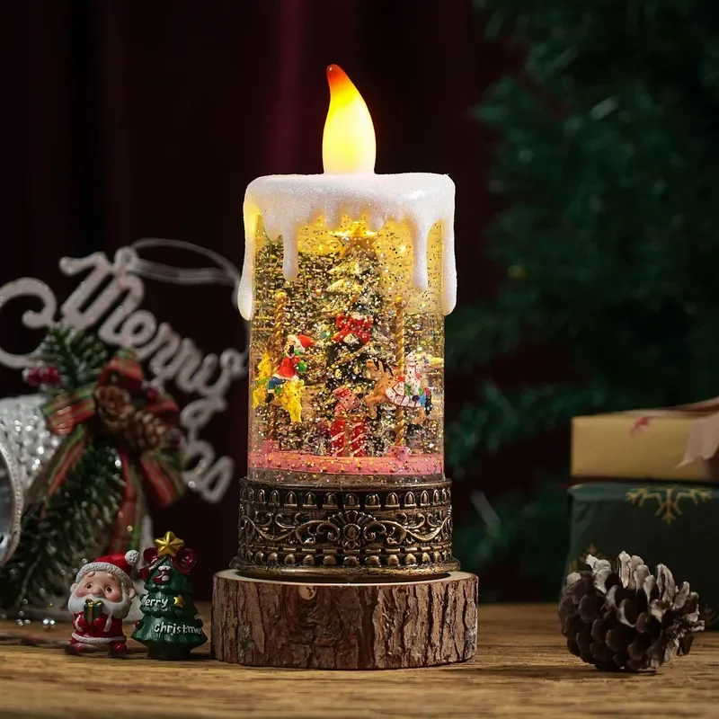 Christmas Decorations Candle Lights Small Oil Lamps Scene Arrangement Decorative Party Luminous Ornaments Gifts